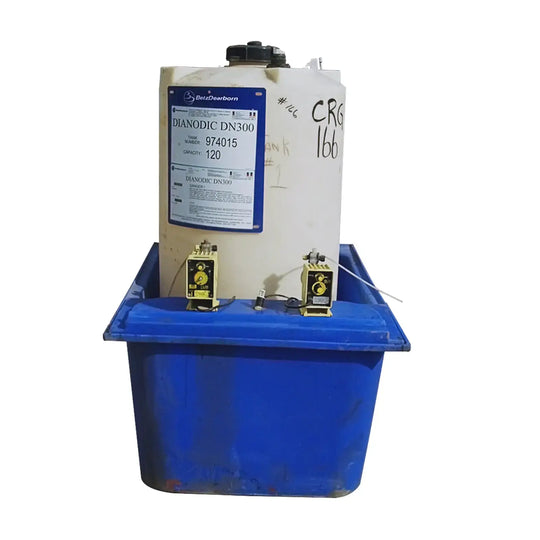 Betz-Dearborn Tanque de almacenamiento de polietileno con tina para derrames, 120 galones