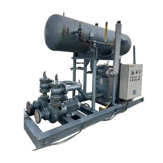 Enfriador de amoníaco Alfa Laval M10 - 100 TR con bombas de proceso de 20 HP