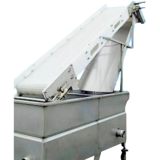 Stainless Steel Rectangular Tank with Dewatering / Elevator Conveyor - 550 Gallon