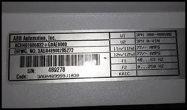 Controladores VFD de ABB Automation - 60 HP