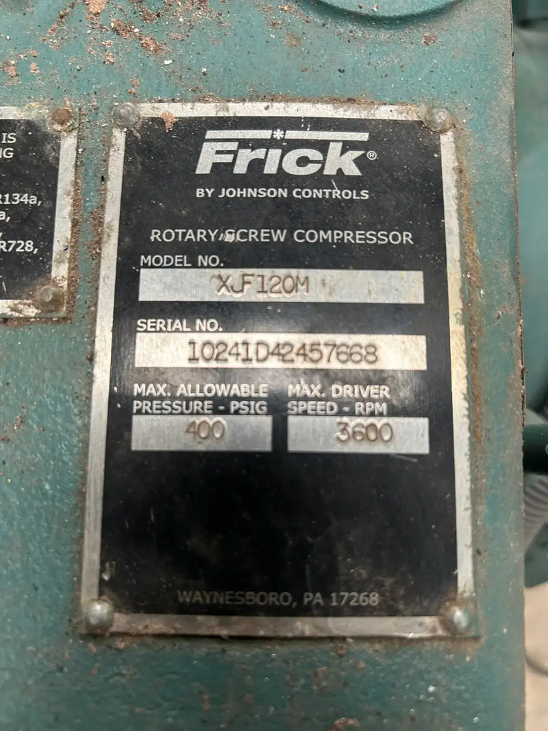 Compresor de tornillo rotativo Frick RXF-30 (Frick XJF120M, 75 HP, 230 V)