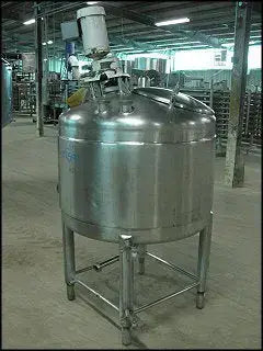 APV Crepaco Stainless Steel Jacketed Process Tank with Shear Mixer - 150 Gallons