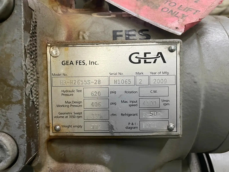 GEA 110GME Rotary Screw Compressor Package (HR-H2655S-28, 200 HP 230/460 V)