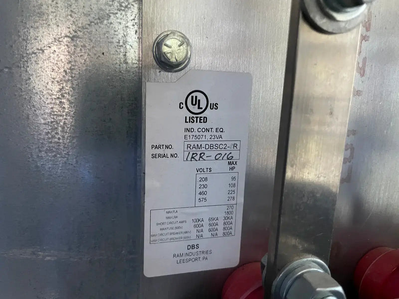 Ram Industries Screw Compressor Motor Starter (200 HP, 460 Volt, 60 Hz)