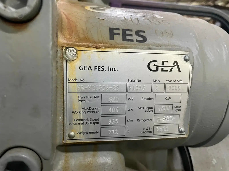 GEA 110GME Rotary Screw Compressor Package (GEA HR-H2655S-28, 200 HP 230/460 V)