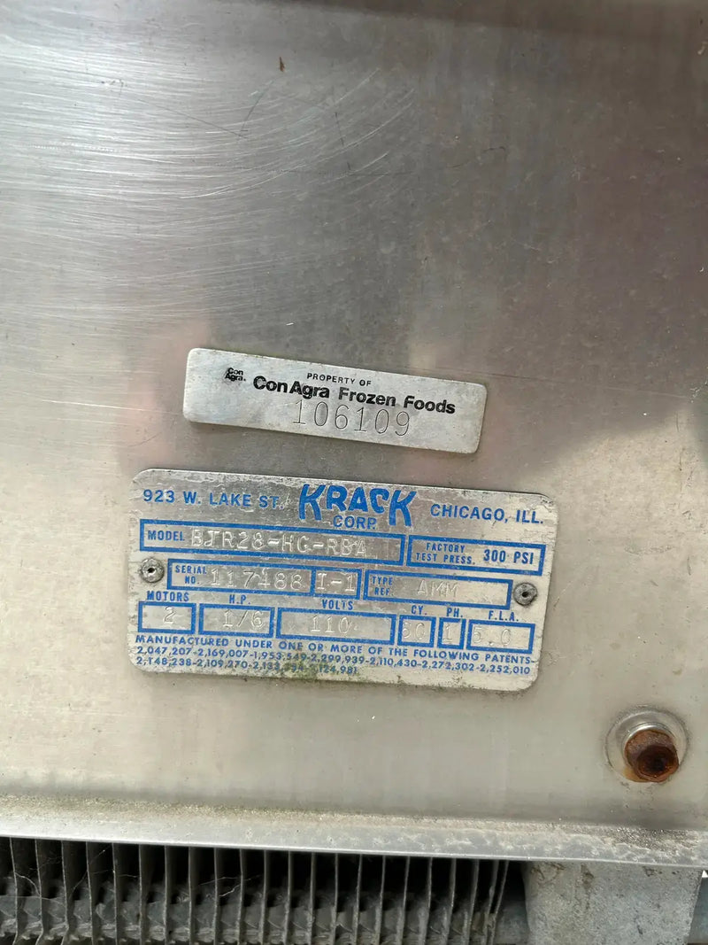 Krack BTR28-HG-RBA Ammonia Evaporator Coil - 2.75 TR, 2 Fans (Low Temperature)