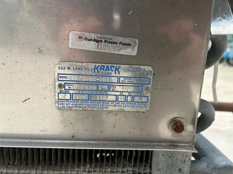 Krack BTR28-HG-RBA Ammonia Evaporator Coil -  2.75 TR, 2 Fans (Low Temperature)