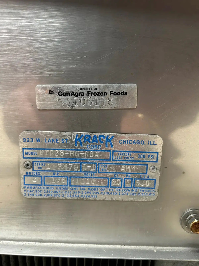 Krack BTR28-HG-RBA Ammonia Evaporator Coil - 2.75 TR, 2 Fans (LowTemperature)
