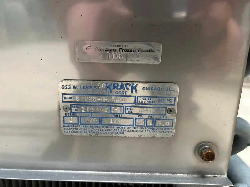 Krack BTR28-HG-RHA Ammonia Evaporator Coil - 2.75 TR, 2 Fans (Low Temperature)