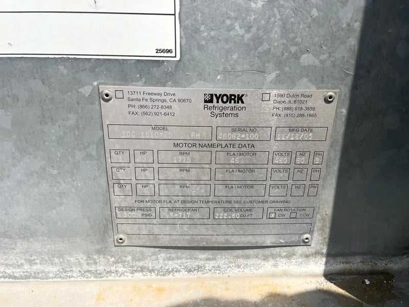 Frick IDC-1810-25 RH Evaporative Condenser (905 Nominal Tons, 1- 40 HP Motors, 1 Tower Unit)