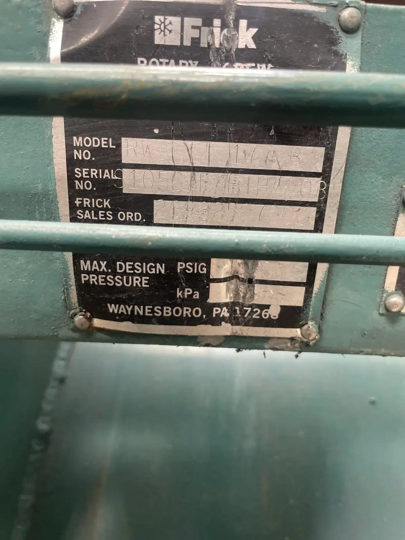 Paquete de compresor de tornillo rotativo Frick RWB-II-177B (Frick TDSH233S, 150 HP, 250/460 V, SIN PANEL DE CONTROL)