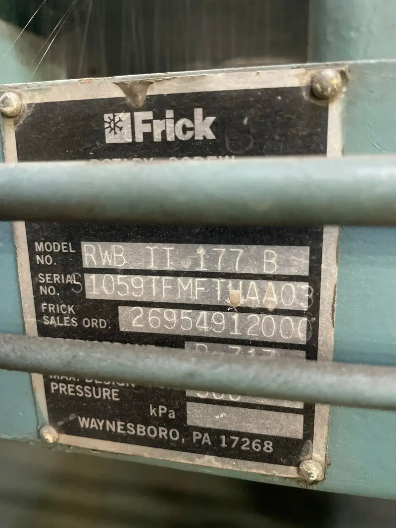 Paquete de compresor de tornillo rotativo Frick RWB-II-177B (Frick TDSH233S, 150 HP, 208-230/460 V, panel de control micro)
