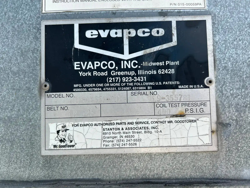 Condensador evaporativo Evapco ATC-1655E-1G (827,5 toneladas nominales, 2 motores, 1 unidad de torre)
