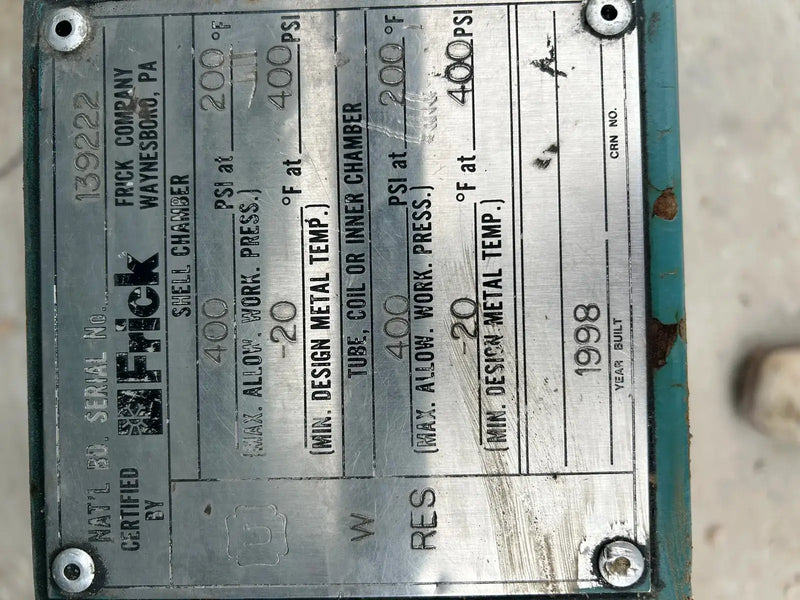 Paquete de compresor de tornillo rotativo Frick RWB-II-177B (Frick TDSH233S, 150 HP, 460 V, panel de control micro Frick)