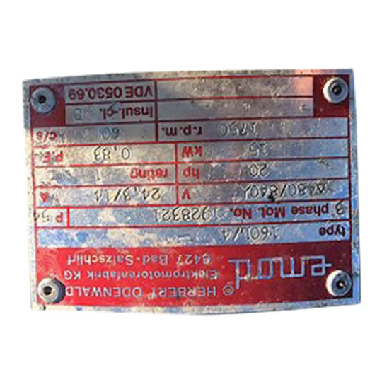 Motor eléctrico Herbert Odenwald EMOD - 20 CV