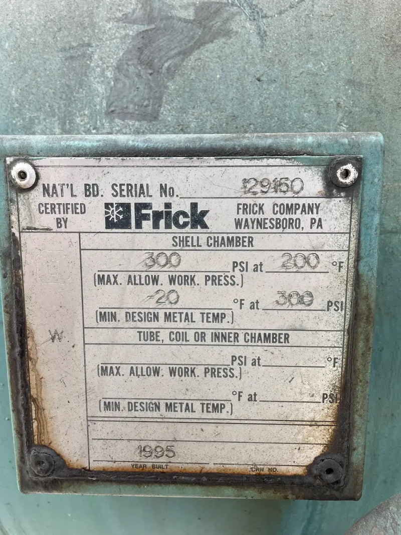 Paquete de compresor de tornillo rotativo Frick RWBII 177H (Frick TDSH233S, 450 HP 460 V, panel de control micro)