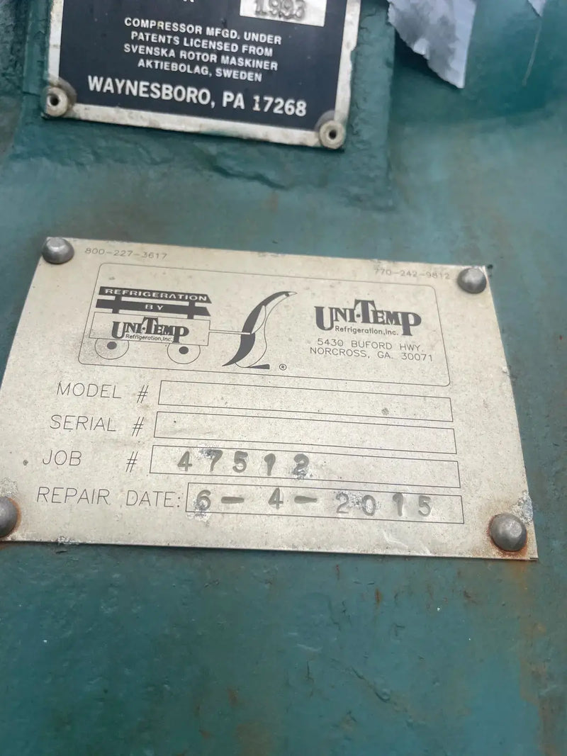 Paquete de compresor de tornillo rotativo Frick RWBII 177H (Frick TDSH233S, 450 HP 460 V, panel de control micro)