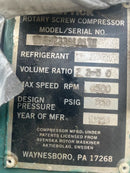 Frick RWBII 177H Rotary Screw Compressor Package (Frick TDSH233S, 450 HP 460 V, Micro Control Panel)