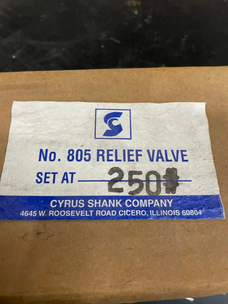 Cyrus Shank 805 Series Relief Valve