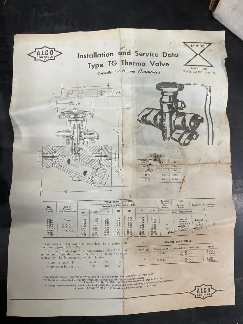 Alco Controls TG10A Thermo Valve