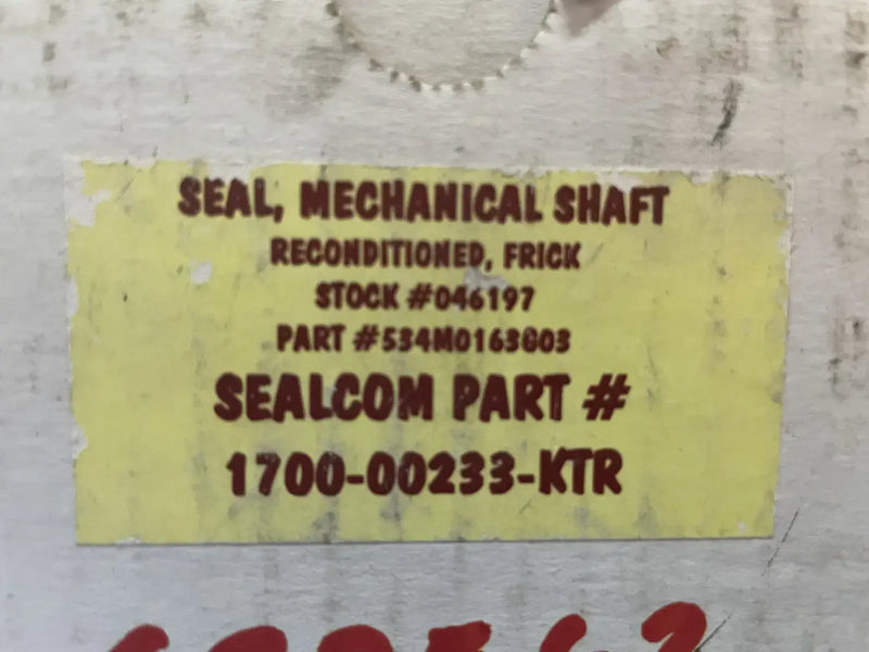 Frick 534M0163G03 Shaft Seal Replacement