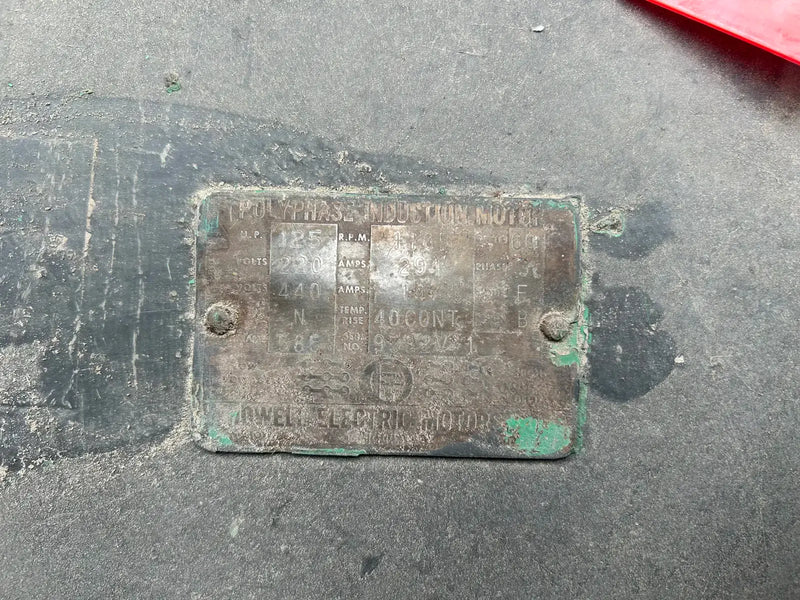 Motor de inducción trifásico Howell Electric (125 HP, 1185 RPM, 220/440 V)