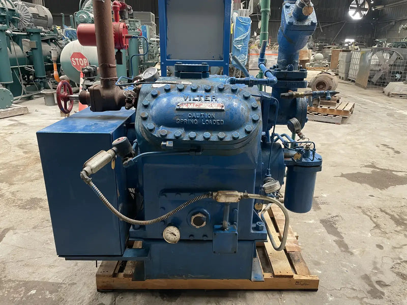 Vilter 454XL 4-Cylinder Reciprocating Compressor Package (75 HP 480 V, Belt Driven)