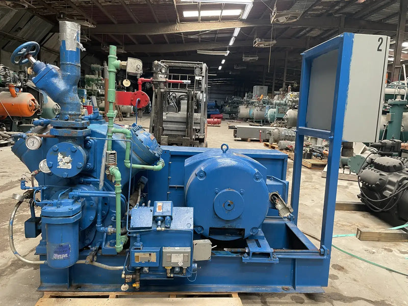 Vilter 454XL 4-Cylinder Reciprocating Compressor Package (75 HP 480 V, Belt Driven)