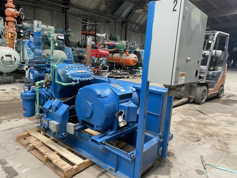 Vilter 454XL 4-Cylinder Reciprocating Compressor Package (75 HP 480 V, Belt Driven)