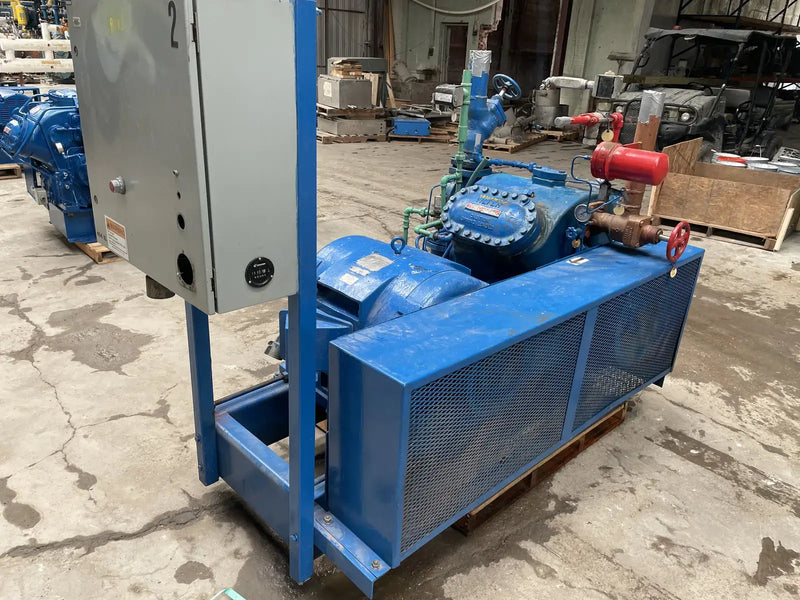 Vilter 454XL 4-Cylinder Reciprocating Compressor Package (75 HP 480 V, Belt Driven)