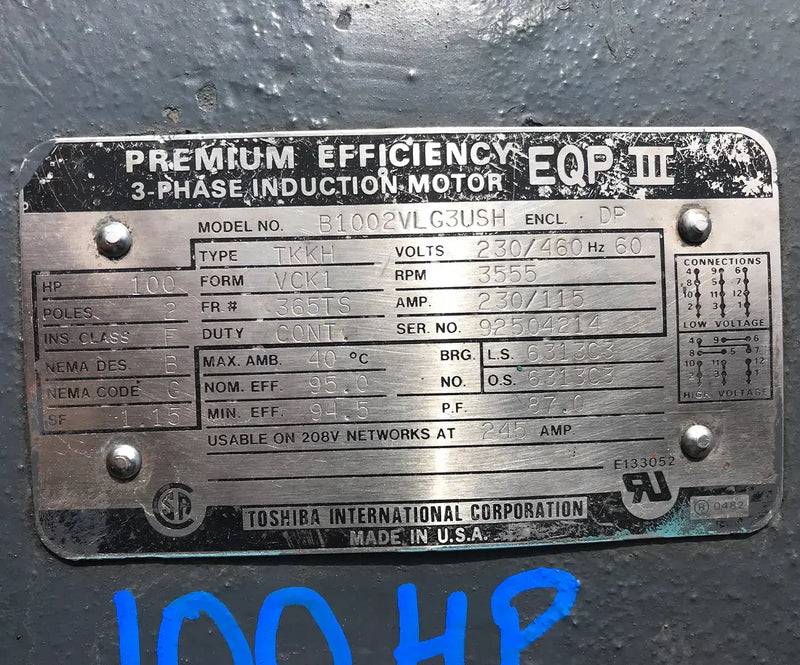 Frick RXB-39 Rotary Screw Compressor Package (Frick XJS120L, 100 HP 208-230/460 V, Frick Micro Control Panel)