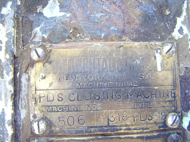 Máquina cerradora PDS de Continental Can Co.