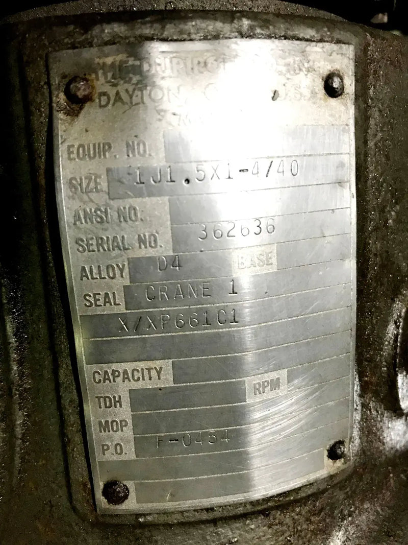 Durco 1.5x1 Centrifugal Pump (1.5 HP)
