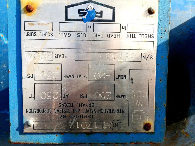 Receptor de termosifón de amoniaco RVS