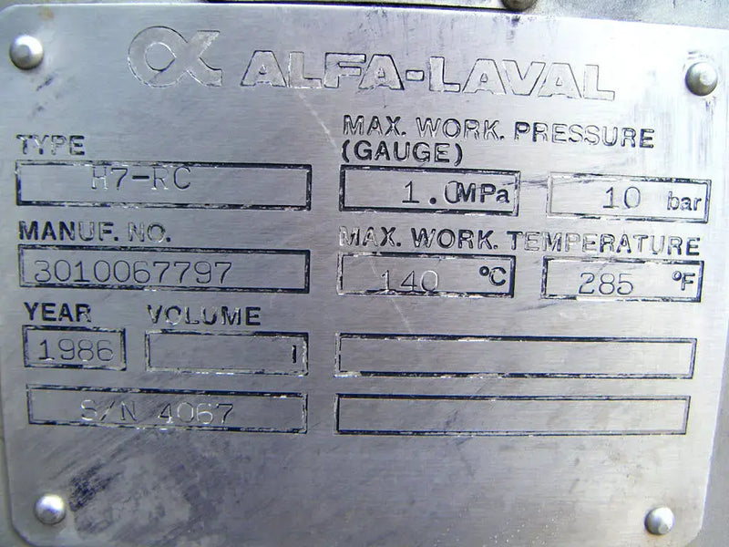 Alfa Laval Stainless Steel Heat Exchanger - 676 Sq. Ft.