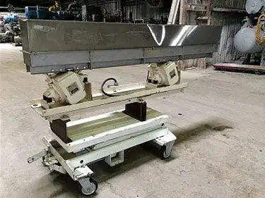 Eriez Stainless Steel Vibratory Conveyor on Lift Cart