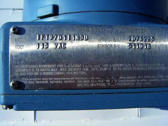 Sistema de medición de densidad y flujo Coriolis Micromotion serie F