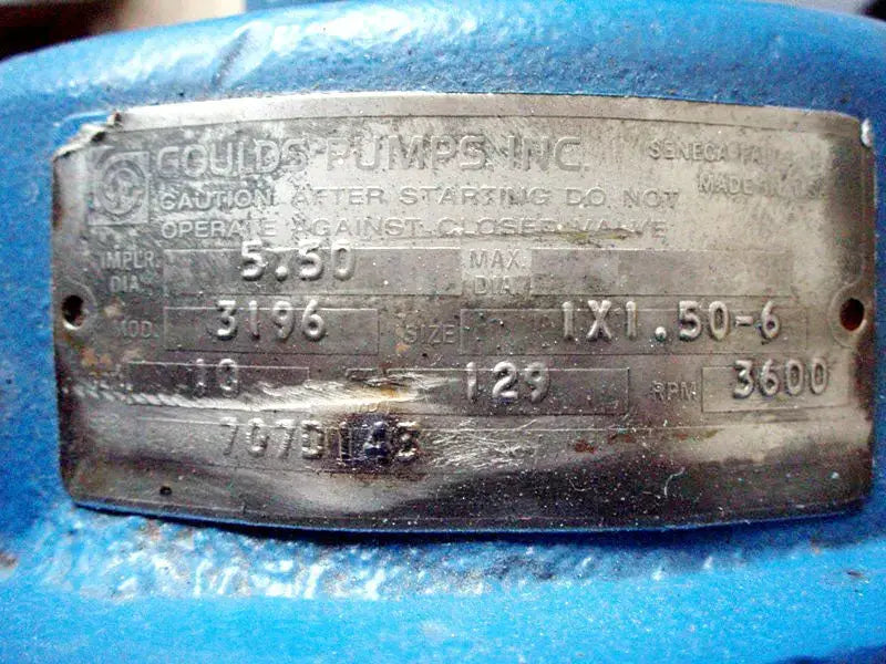 Bomba centrífuga Goulds 3196 (7,5 HP, 150 GPM máx.)