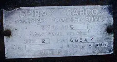 Spirax Sarco Pressure Powered Pumps