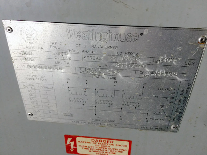 Westinghouse Transformer - 300 KVA
