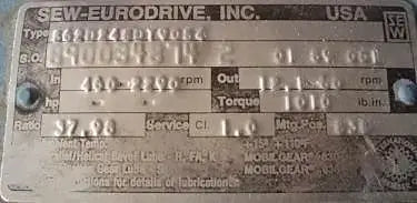 Sew-Eurodrive Right-Angle Variable Speed Reducer- 1.5 HP