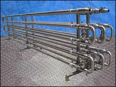 Stainless Steel Corrugated Triple Tube Heat Exchanger - 15 tubes