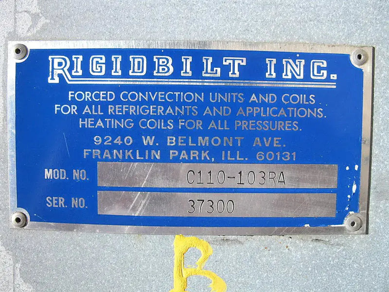 Rigidbilt Inc. C110-103RA Ammonia/Freon Evaporator Coil- 9.17 TR (Low Temperature)