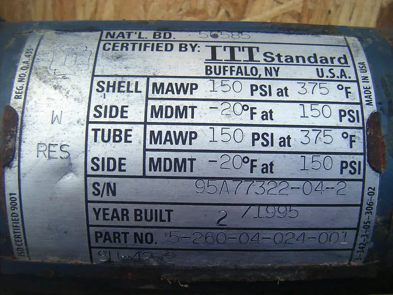 ITT Bell & Gossett “SU” Series Shell and Tube Heat Exchanger - 4.5 Sq. Ft.
