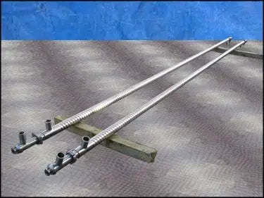 Cherry - Intercambiador de calor de triple tubo corrugado de acero Burrell - 2 tubos