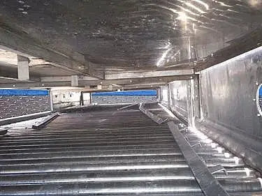 Túnel de enfriamiento de acero inoxidable con sistema de pulverización