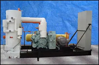Mycom 8-Cylinder Reciprocating Ammonia Compressor Package - 125 HP
