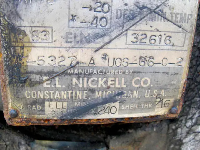 Receptor de amoníaco horizontal EL Nickell - 885 galones