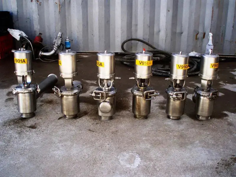 Válvulas de cierre neumáticas de acero inoxidable