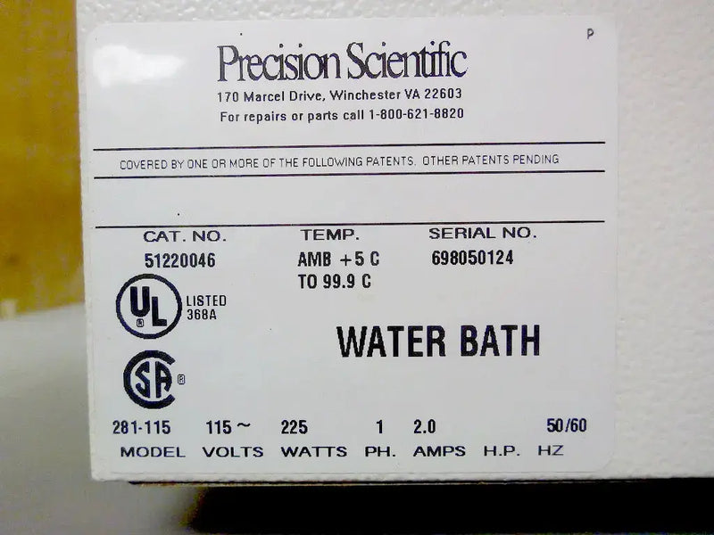 Precision Scientific 280 Series Water Bath